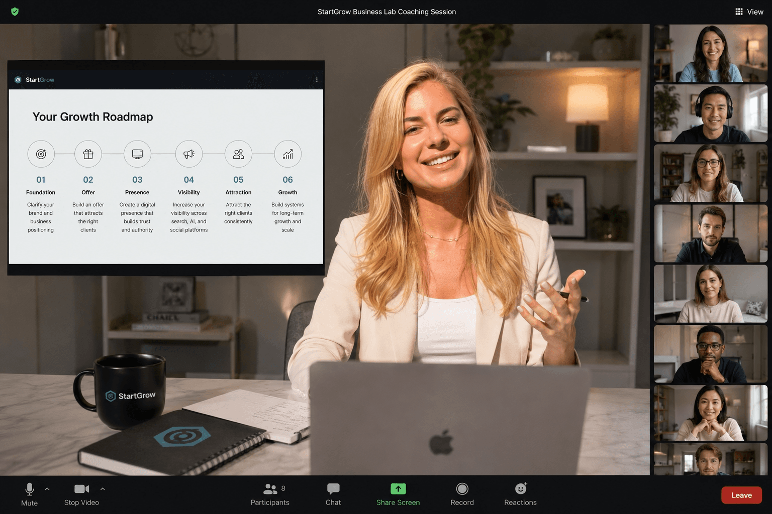 StartGrow Business Lab live coaching session